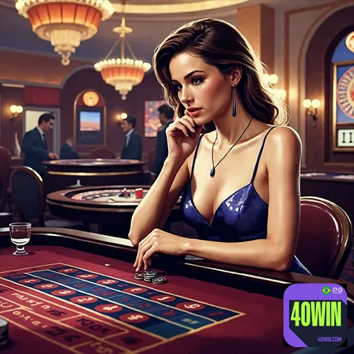 Imagem de destaque do 40win, site de cassino, com elementos relacionados a jogos de azar e apostas.